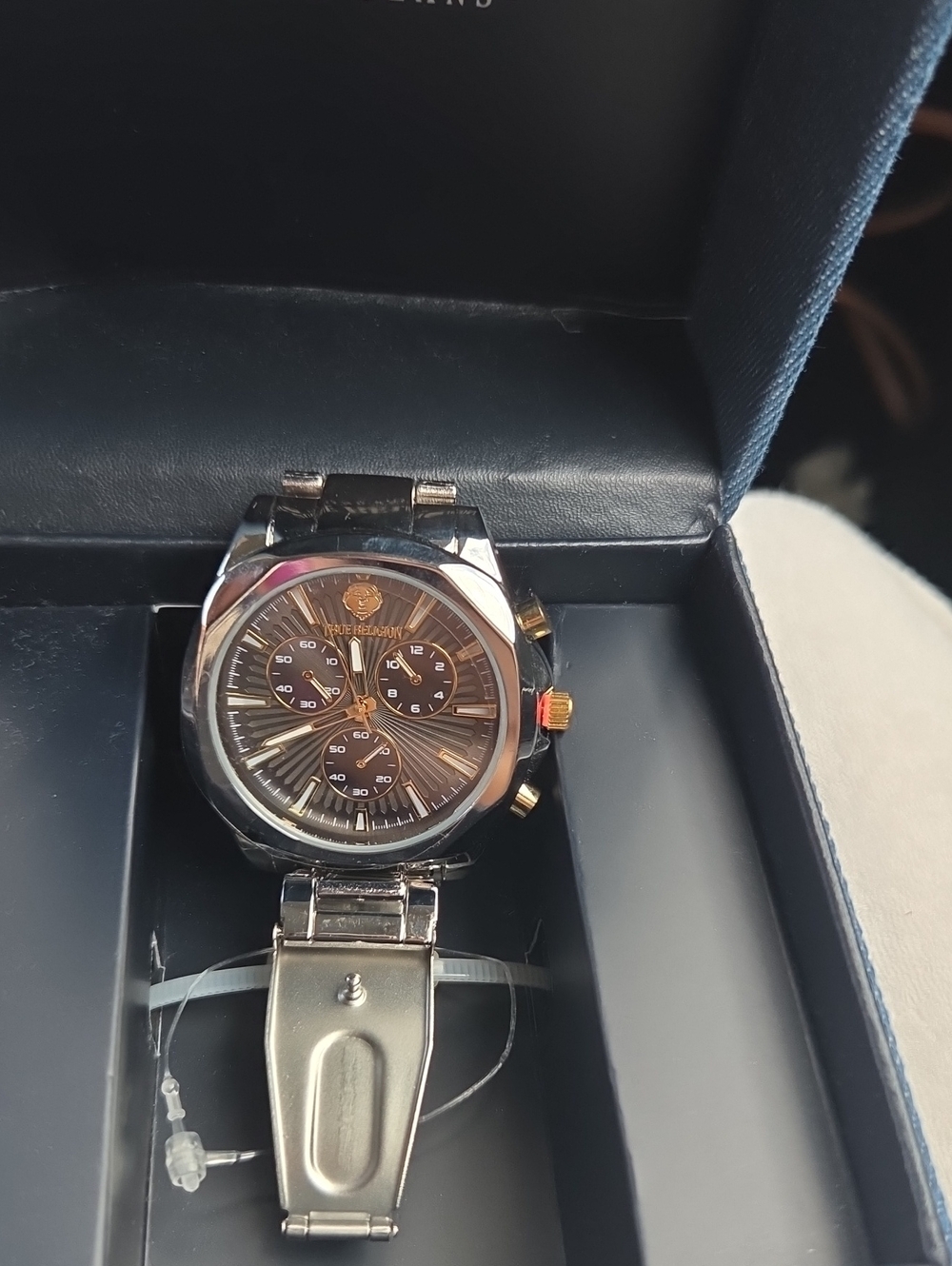 Men's True Religion Chronograph Watch, One Size, Silver and Brown